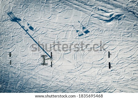 French alps in winter,  Rhone Alpes in France Europe aerial drone photo