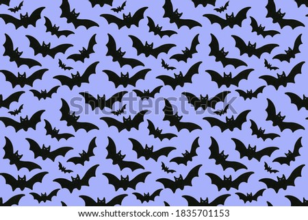 Happy Halloween day background concept. flock of bats, seamless pattern