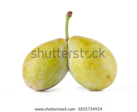Fresh double prune isolated on white background