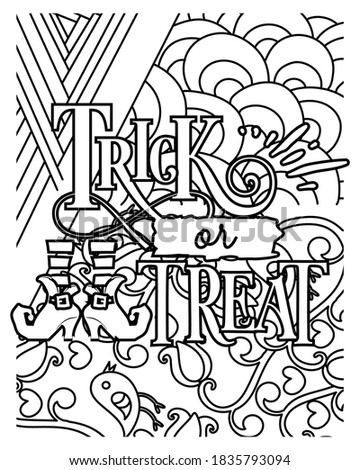 Trick or treat.Halloween coloring book.Halloween fun coloring pages