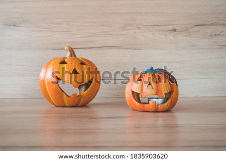 big small pumpkin smiling decor halloween