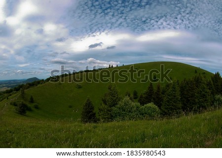 Puy de Come old volcano Auvergne France Royalty-Free Stock Photo #1835980543