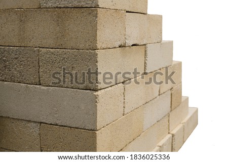 Brick for laying fireplaces, stoves, rough, barbecue isolate