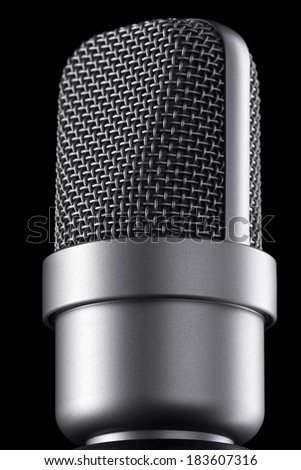 Microphone macro on the black background