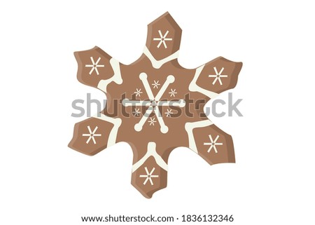 Christmas Gingerbread in Snowflake Shape