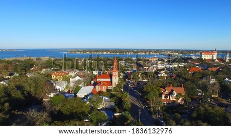 St Augustine, Florida. Beautiful aerial view on a sunny day.