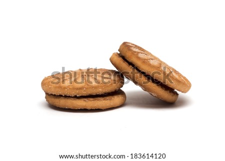 Double round cookies with filling. Photo.