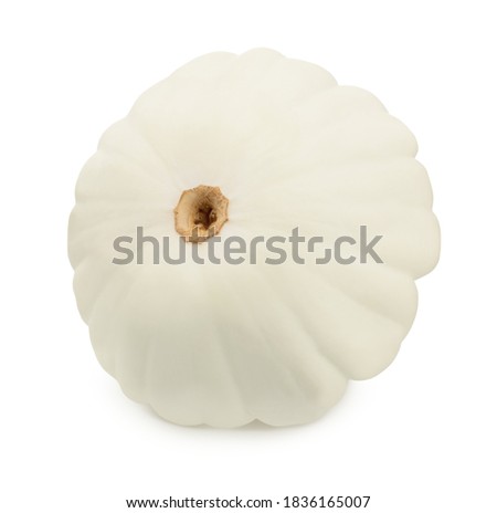 Fresh whole white summer squash isolated on a white background. Clip art image for package design.