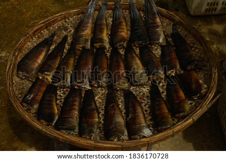 Traditional dried fish in Thailand.