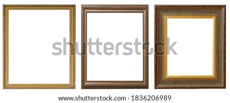Frames picture baguettes isolated on white background set. Royalty-Free Stock Photo #1836206989
