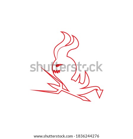 Red devil vector icon design illustration logo
