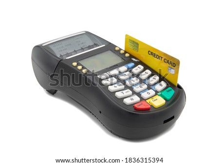 Credit card reader isolated on white background