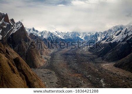 biafo glaciers with mountains landscape photos 