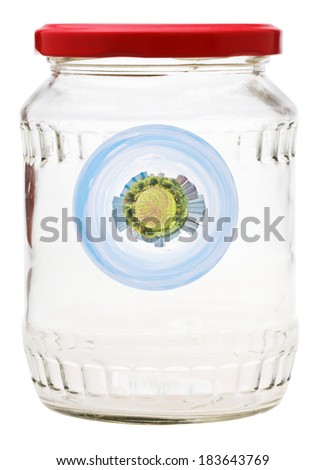 little garden planet preserved in closed glass jar