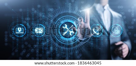 Support 24 7 Customer Service Quality assurance Business technology concept. Royalty-Free Stock Photo #1836463045