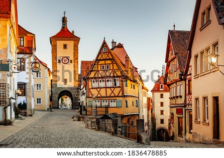 Historic old town in rothenburg ob der Tauber Royalty-Free Stock Photo #1836478885