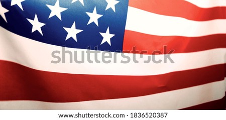 Banner of flag of United States of America waving .