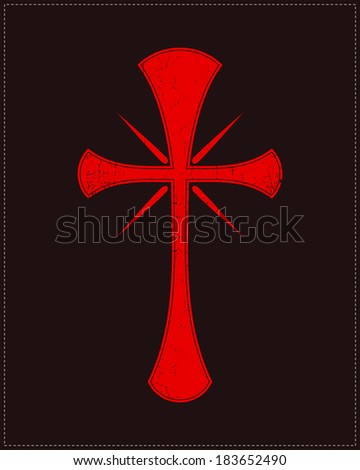 Red cross on grunge background