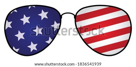 Aviator Sunglasses with American Flag | Patriotism  Election Icon | Vector Design Resource | USA Illustration