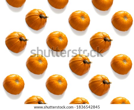 Sliced pumpkin pattern against the white background