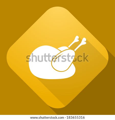 Vector icon of Fried Bird with a long shadow