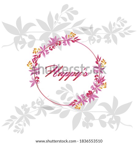 Frame flower background with text space, vector illustration.