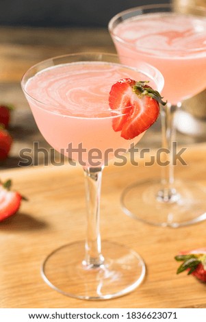 Refreshing Boozy Strawberry Daiquiri with Rum and Lime