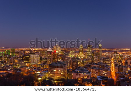 Night View of Downtown Montreal