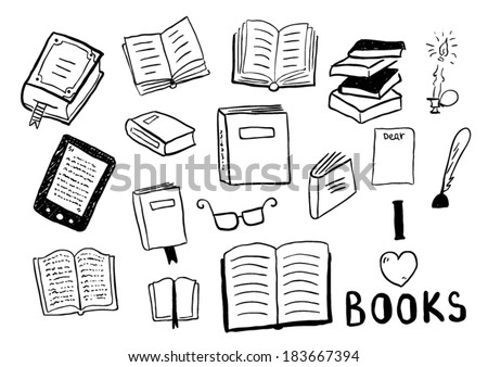 Set of books doodles Royalty-Free Stock Photo #183667394