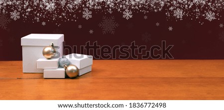 Christmas presents composition with copy space for text. Holiday sale. 
