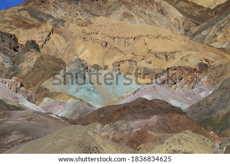 Pastel hues in Artist's Palette in Death Valley National Park in California