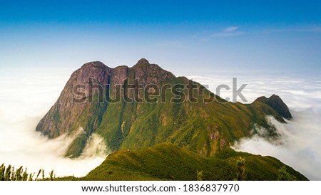 Pico Paraná mountain with clouds Royalty-Free Stock Photo #1836837970