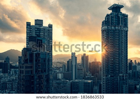 Sunrise from balcony view, Hong Kong