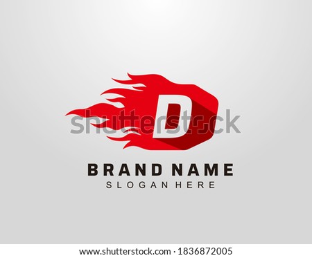 Abstract Hot Fire Flame D Letter Logo Design. 
