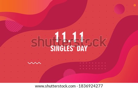Abstract gradient singles day concept logo template