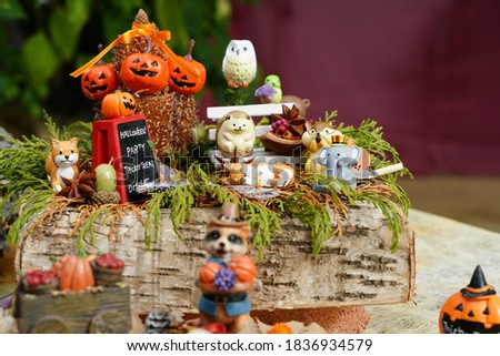 scene of happy halloween ornament