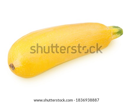 Fresh whole yellow vegetable marrow zucchini isolated on a white background. Clip art image for package design.