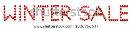 Red Christmas Ball Ornament Building Word Winter Sale
