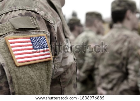 Veterans Day. US soldiers. US Army. Military forces of the United States of America.   Royalty-Free Stock Photo #1836976885