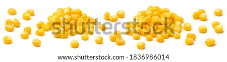 Fresh corn kernels set isolated on white background. Package design element with clipping path Royalty-Free Stock Photo #1836986014