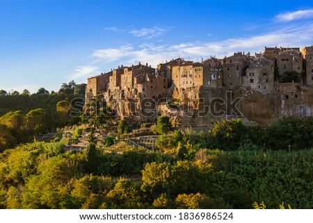 Pitigliano medieval town in Tuscany Italy - architecture background