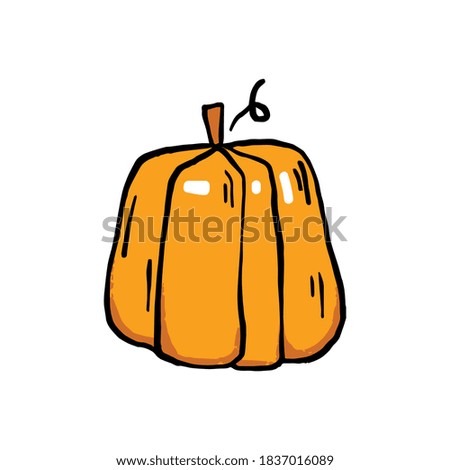 Hand drawn vector clip art of pumpkin. 