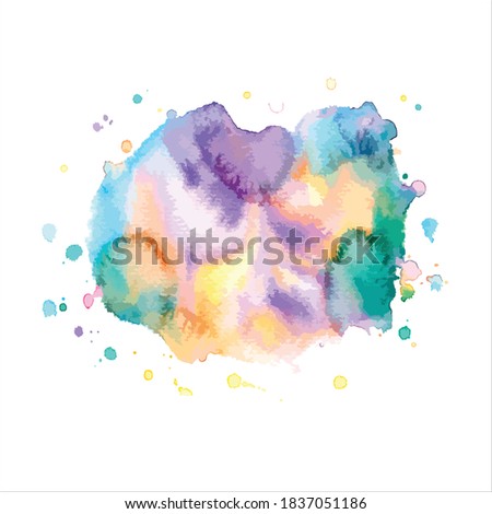 splash of brush shades watercolor on white background.Vector Eps10