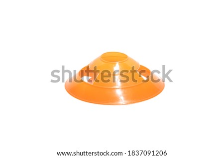Orange Training Cone made out of plastic on isolated white background