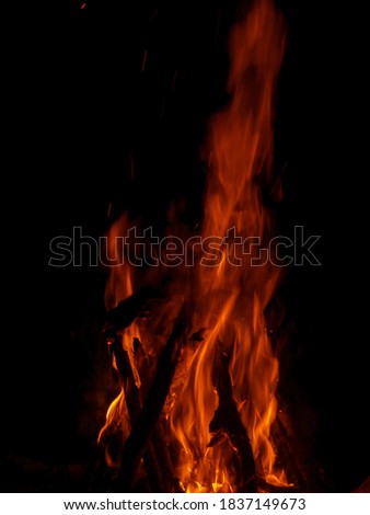 photo of flame on black background
