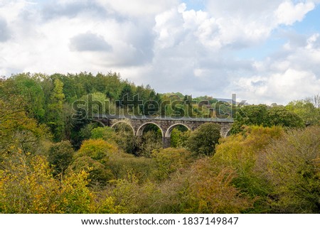 A Autumn shot of the Balder Viaduct on the disused railway line between Barnard Castle and Middleton-in-Teesdale, Co Durham, UK