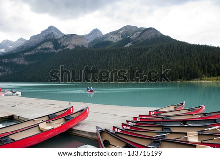 Scenic View of Lake Louise, Banff National Park, Alberta , Canada