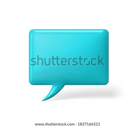 3d render of cartoon speech bubble isolated on white background with copy space