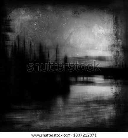 A Night in the Forest, Nature Wallpaper, Grunge Background