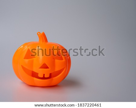 Orange pumpkin isolated white background. Halloween holiday concept.